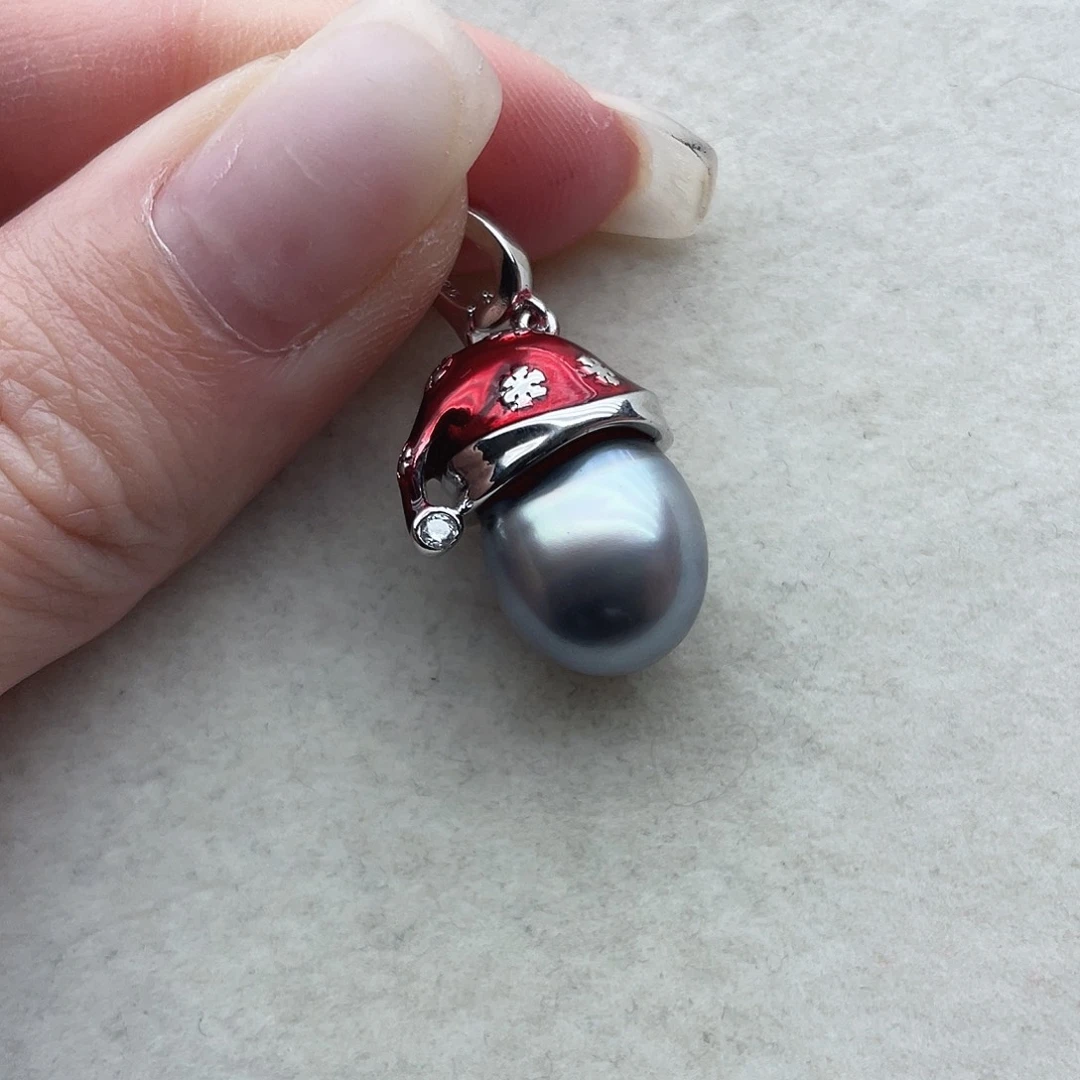 吊坠23银S925镶嵌海水珍珠