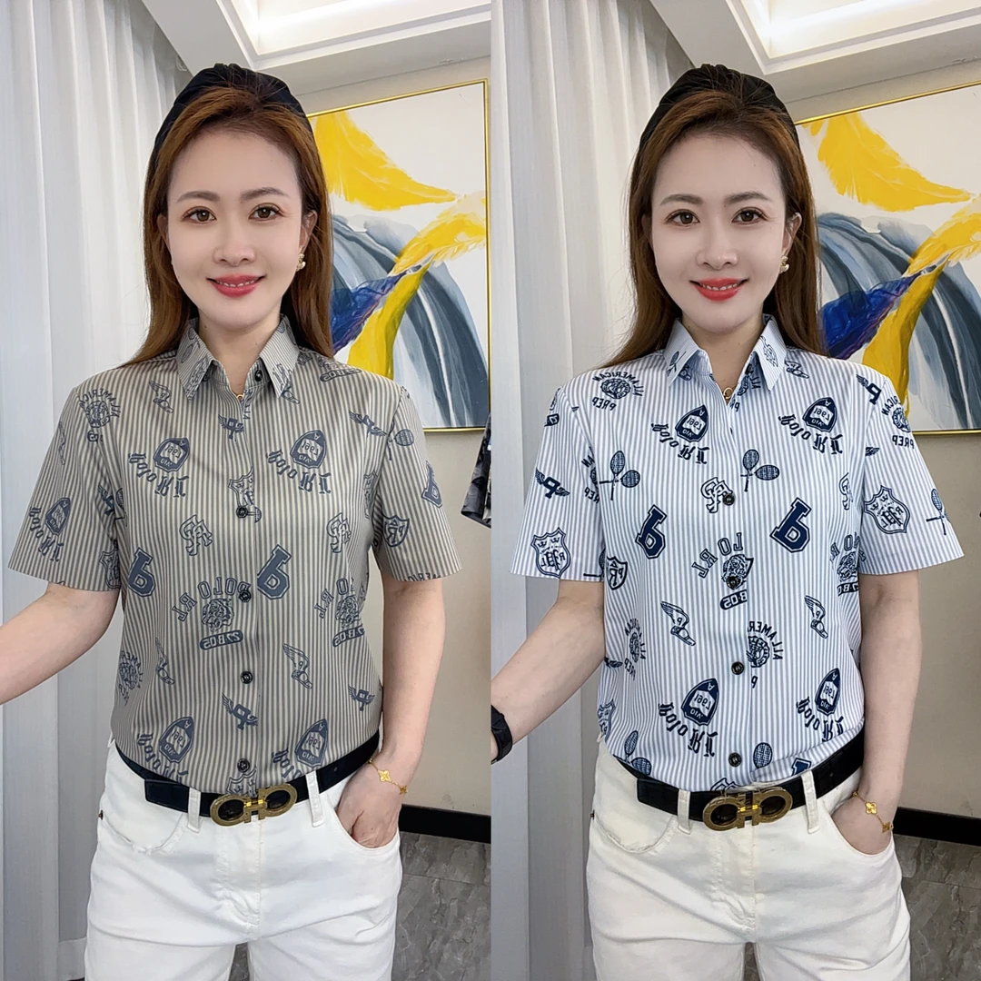 【亚琴男装】2025时尚潮流男士夏季日常百搭轻奢经典条纹短袖衬衫