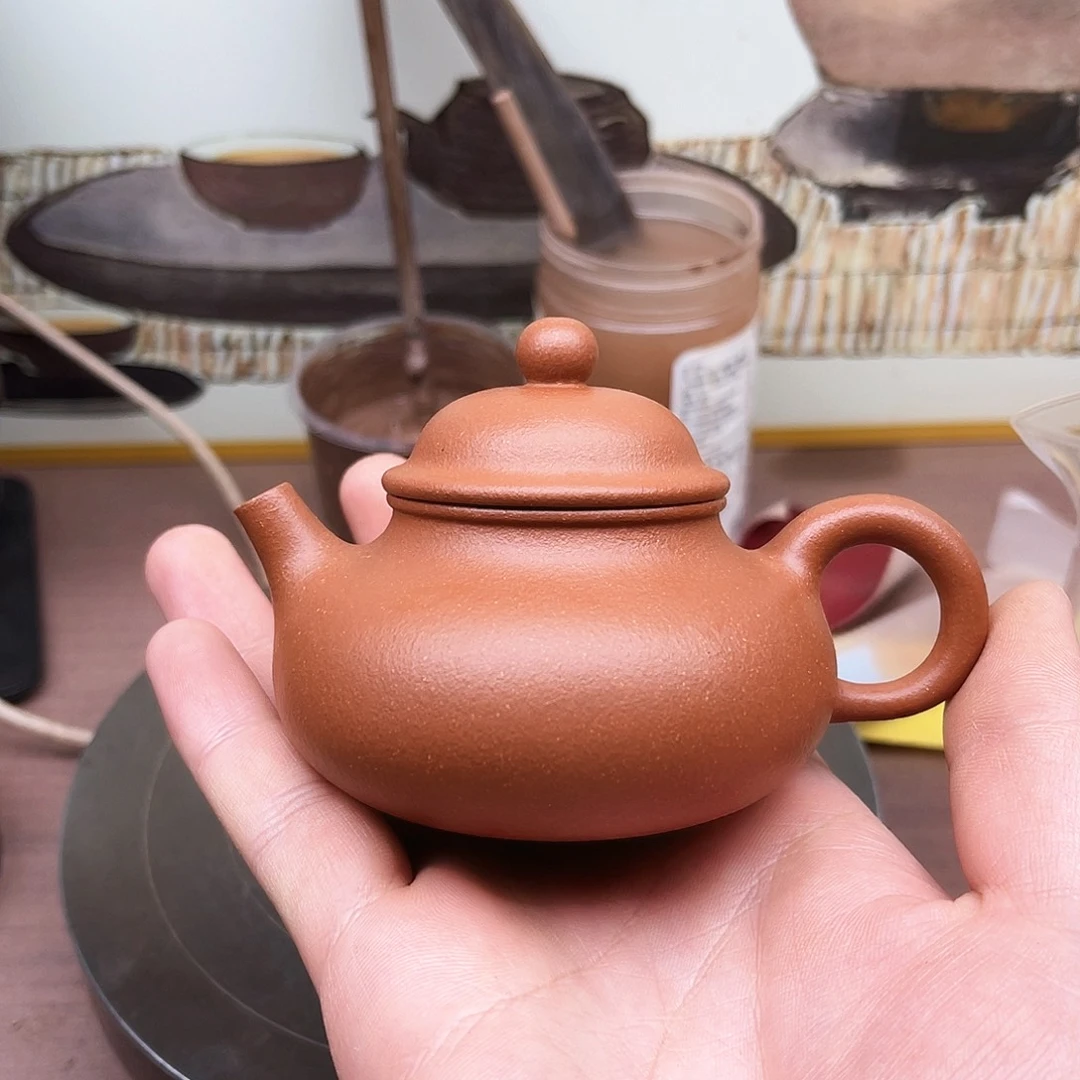 紫砂茶壶就**钱宜兴紫砂壶原矿红降坡容天140毫升