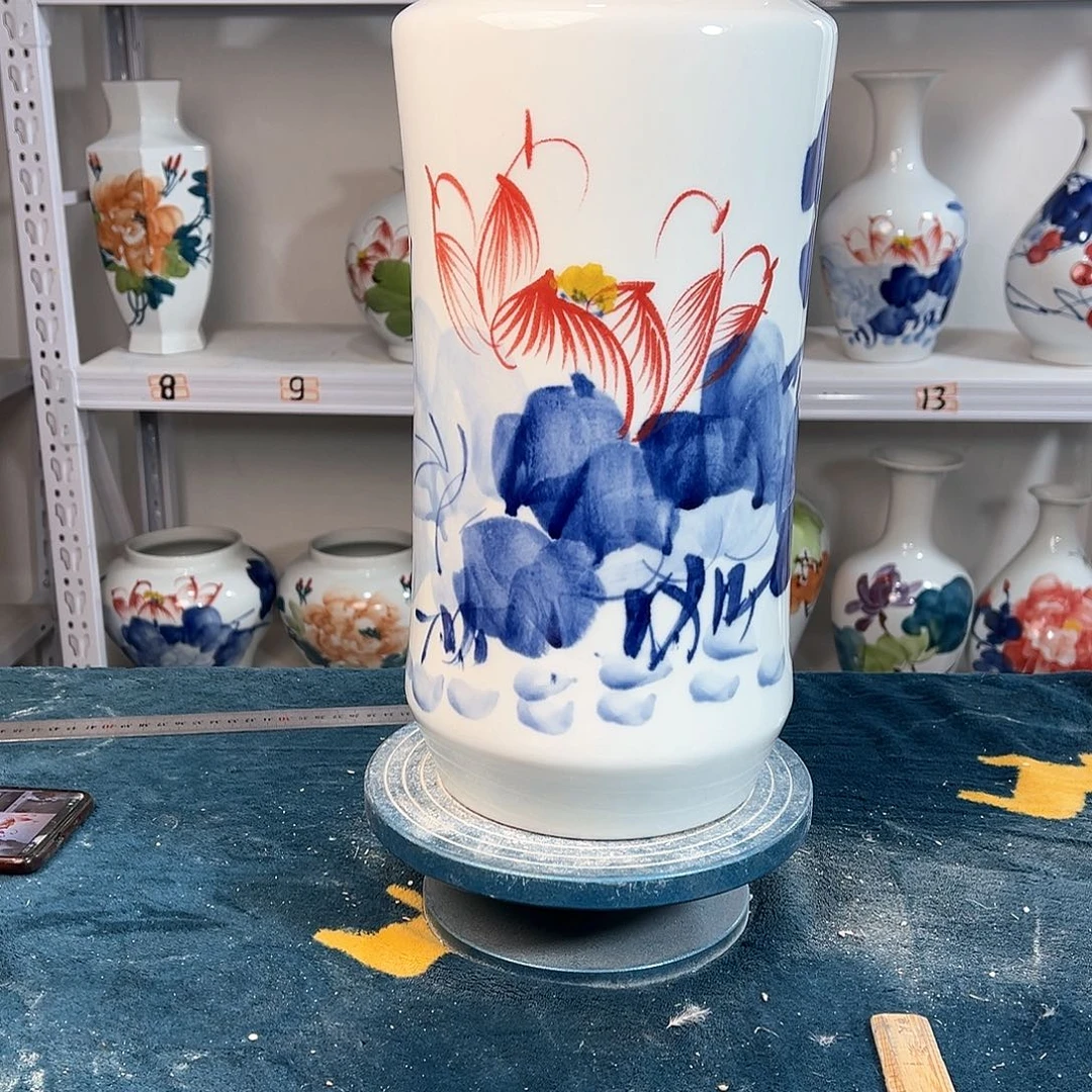 摆件景德镇陶瓷书荷花