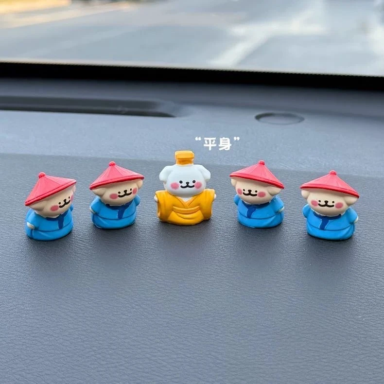 朕封你为狗官!可爱小白狗卡通皇帝小狗苔藓微景观车载桌面小摆件