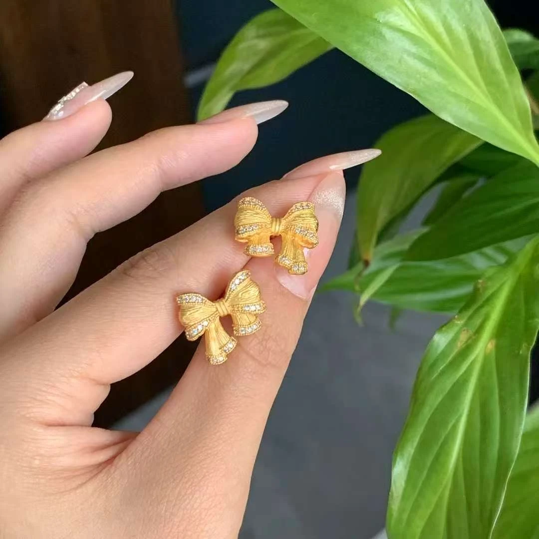 铜合金耳饰 BIBI【蝴蝶结】耳针EH225