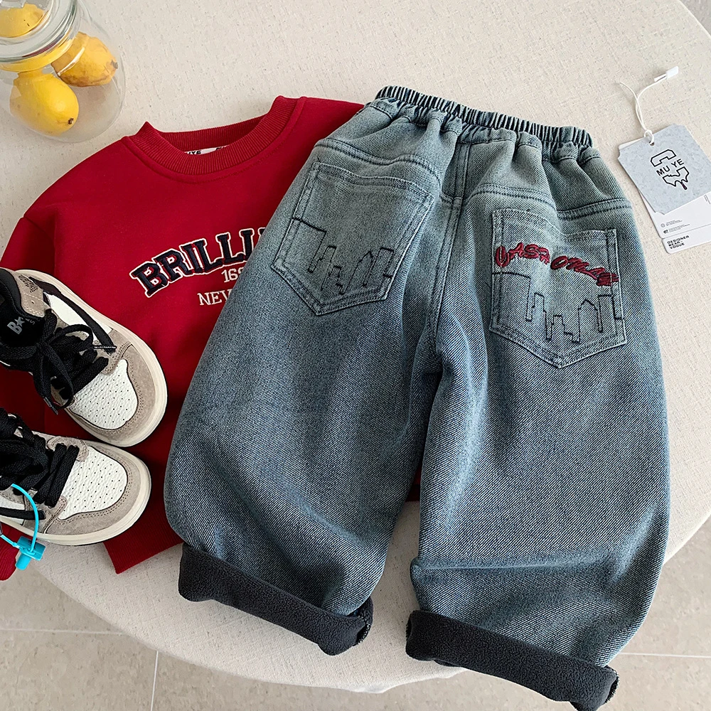 my8264  百搭加厚休闲裤童装长裤