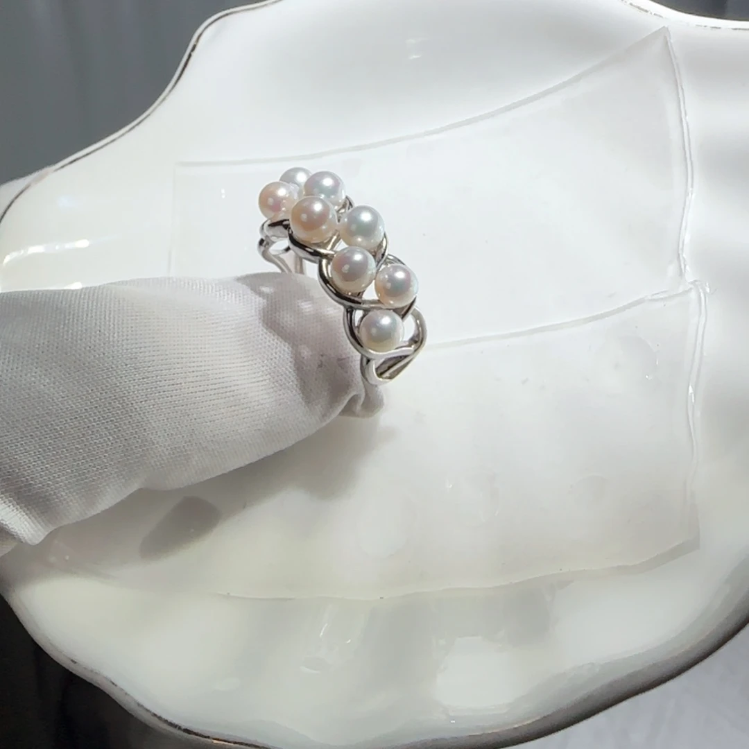 戒指淡水珍珠银S925镶嵌