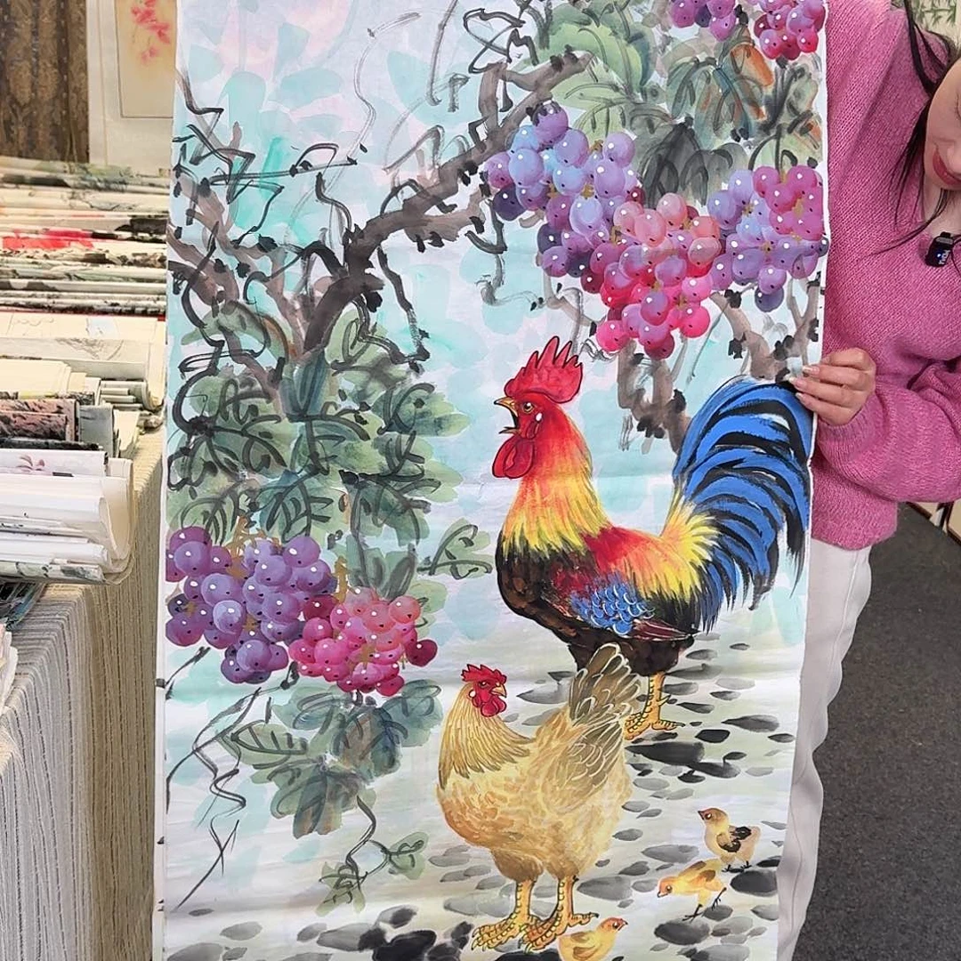 纯手绘国画作品好看四尺