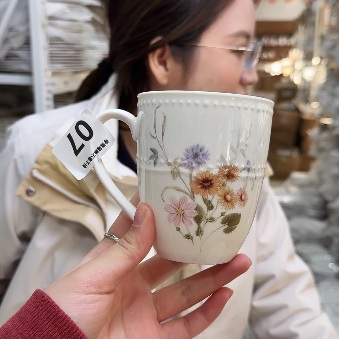 骨瓷马克杯370ml 浮力微瑕2只装外贸骨瓷