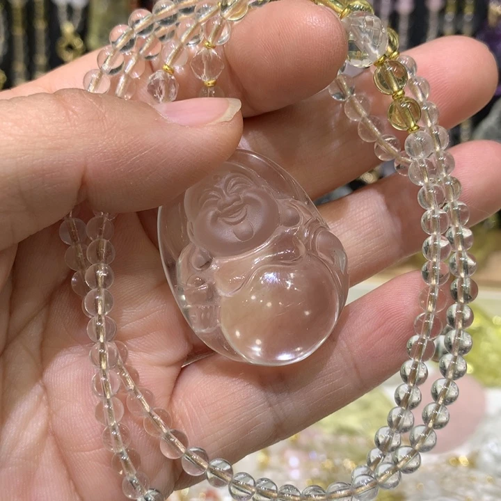 水晶颈饰未镶嵌咸**么天然