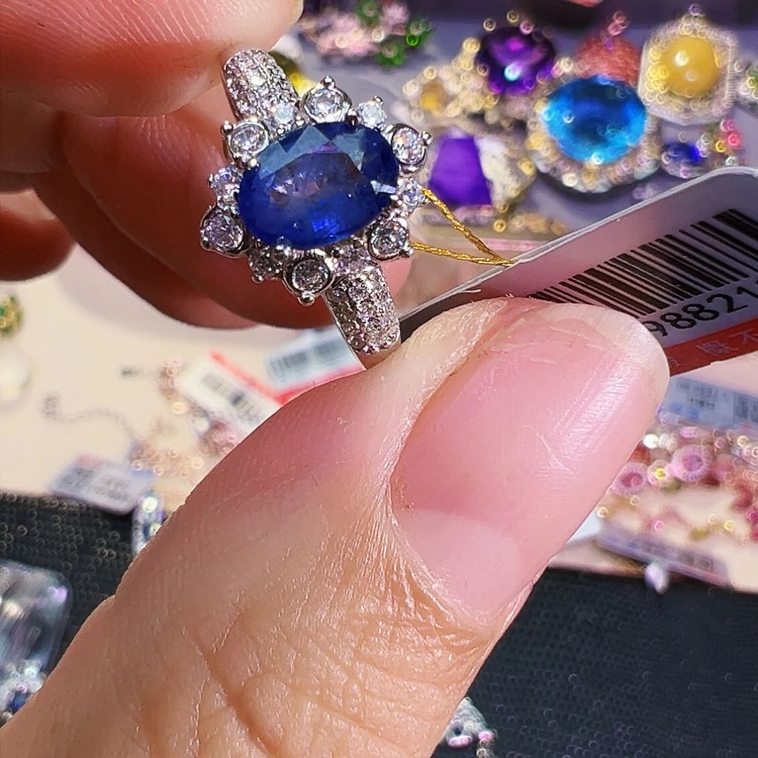 银S925镶嵌珠宝奇石蓝宝石