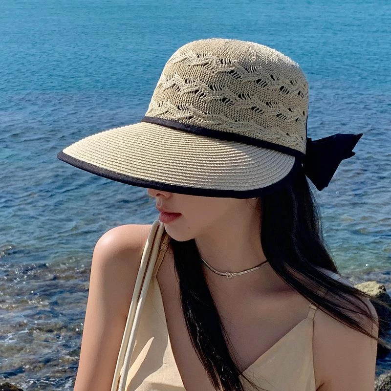 品牌旗舰店新款帽子女夏季大帽檐编织草帽户外百搭女士沙滩遮阳帽