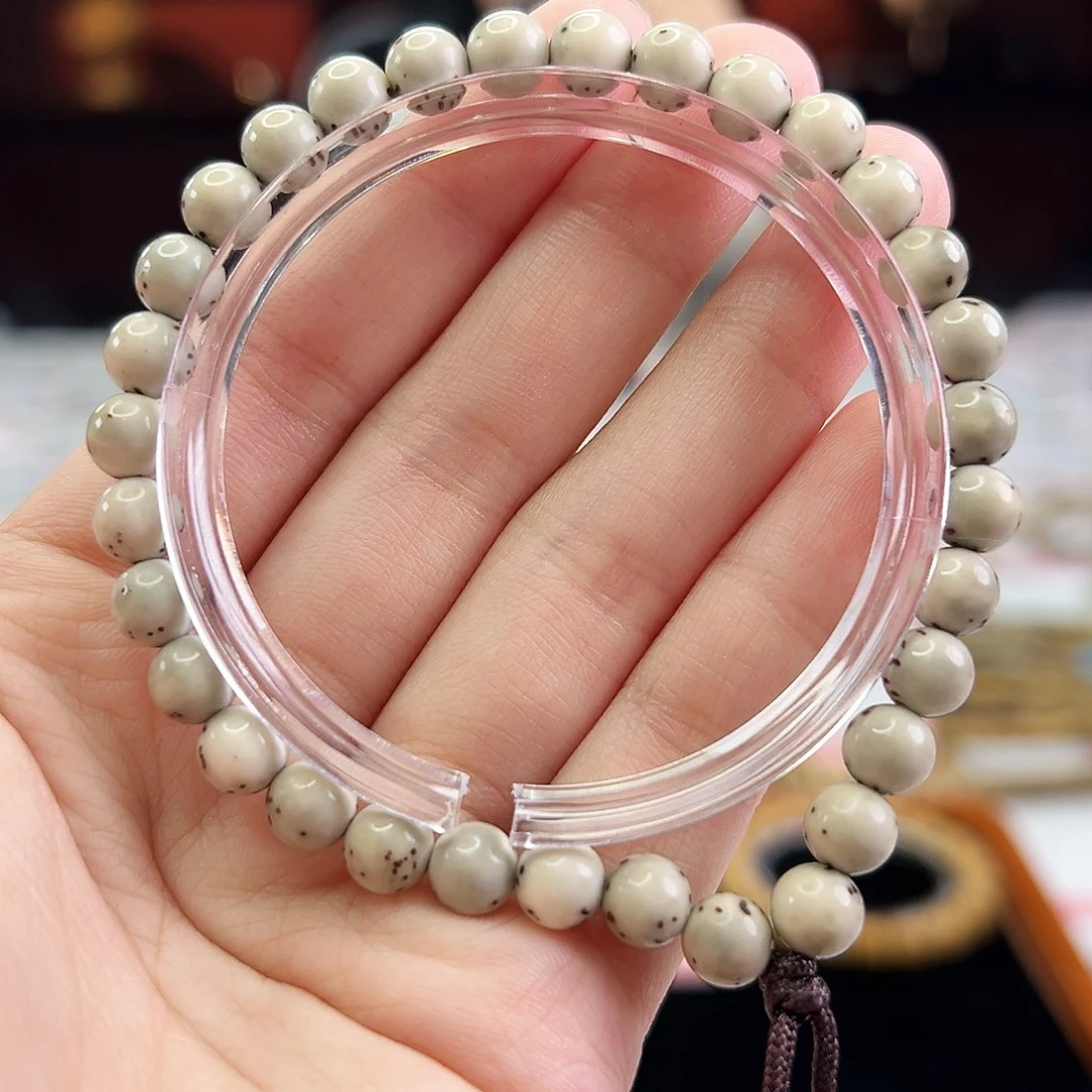 星月菩提手串Fqh7mm小龙蛋 大留白 绿背细小星