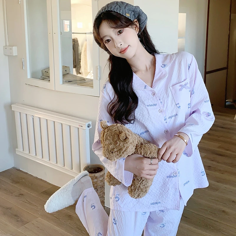 春秋女士开扣睡衣编码1401-1410