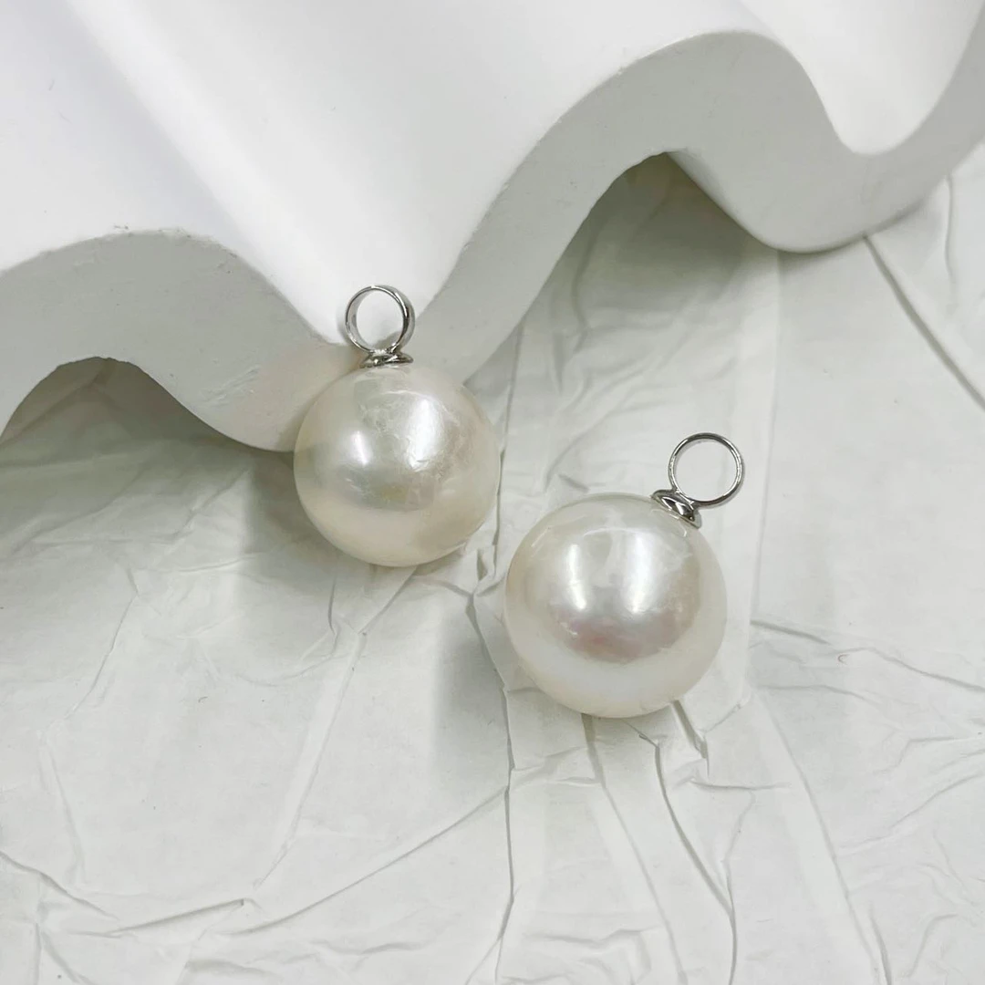 【小宝珠宝】4 T1192-S925银镶嵌淡水珍珠吊坠-多样性发其一-14.5mm