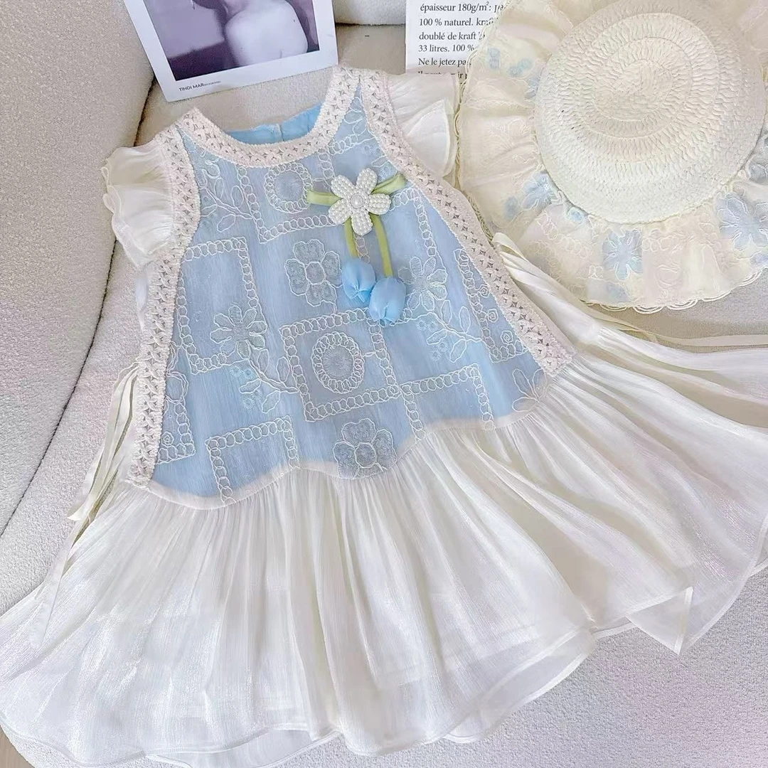 2025夏季新款韩版洋气女童连衣裙小女孩洋气时尚时髦连衣裙