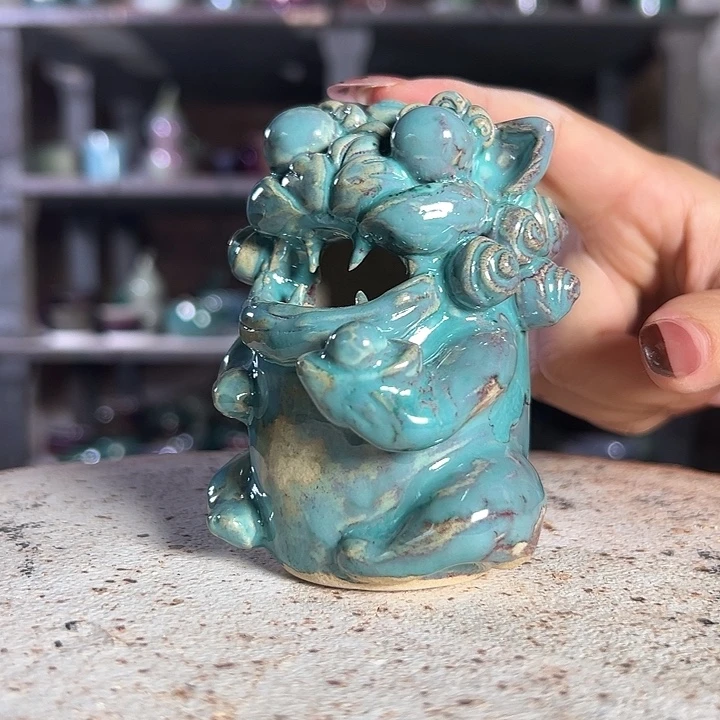 瓷片钧瓷小摆件杯子641