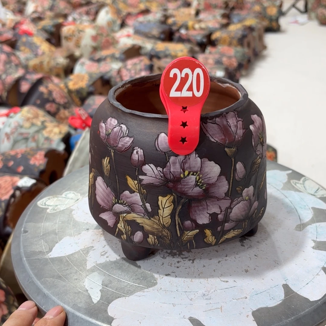 易***乐花盆紫砂陶瓷多肉花盆瑕疵
