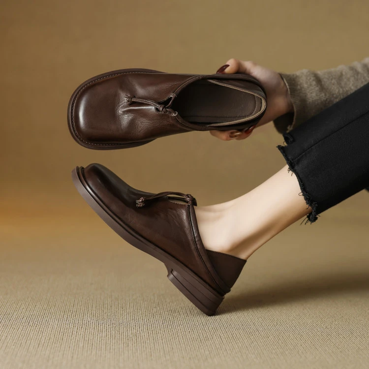 3cm 通勤休闲舒适软底单鞋春季英伦风百搭小皮鞋简约时尚圆头单鞋