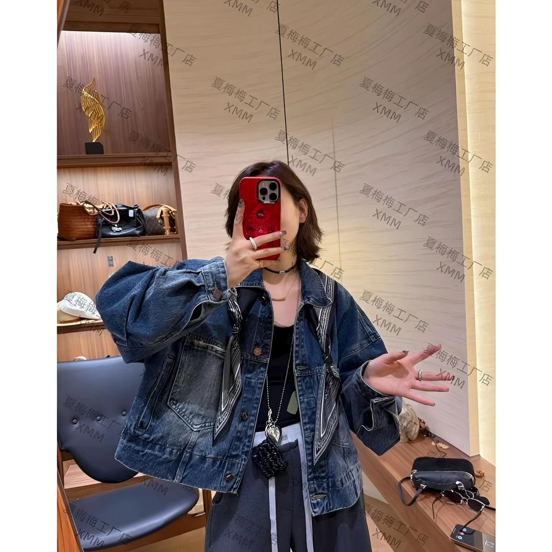 XMM.【羊蹄袖牛仔外套 】秋季新款潮流休闲百搭时尚复古水洗G257519