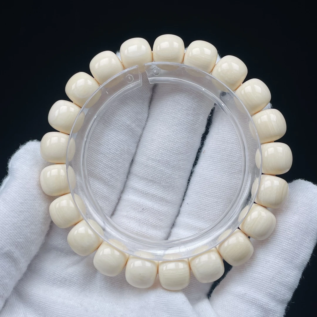 天然保真猛犸牙  9×10老型全皮手串《21颗》