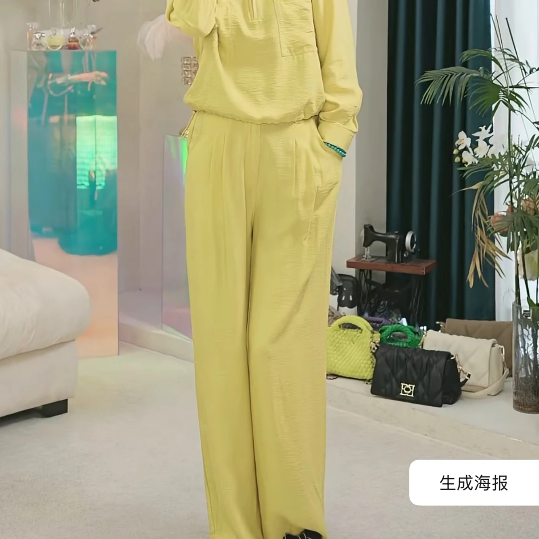 茜茜之恋 亚麻拉链休闲裤 2619