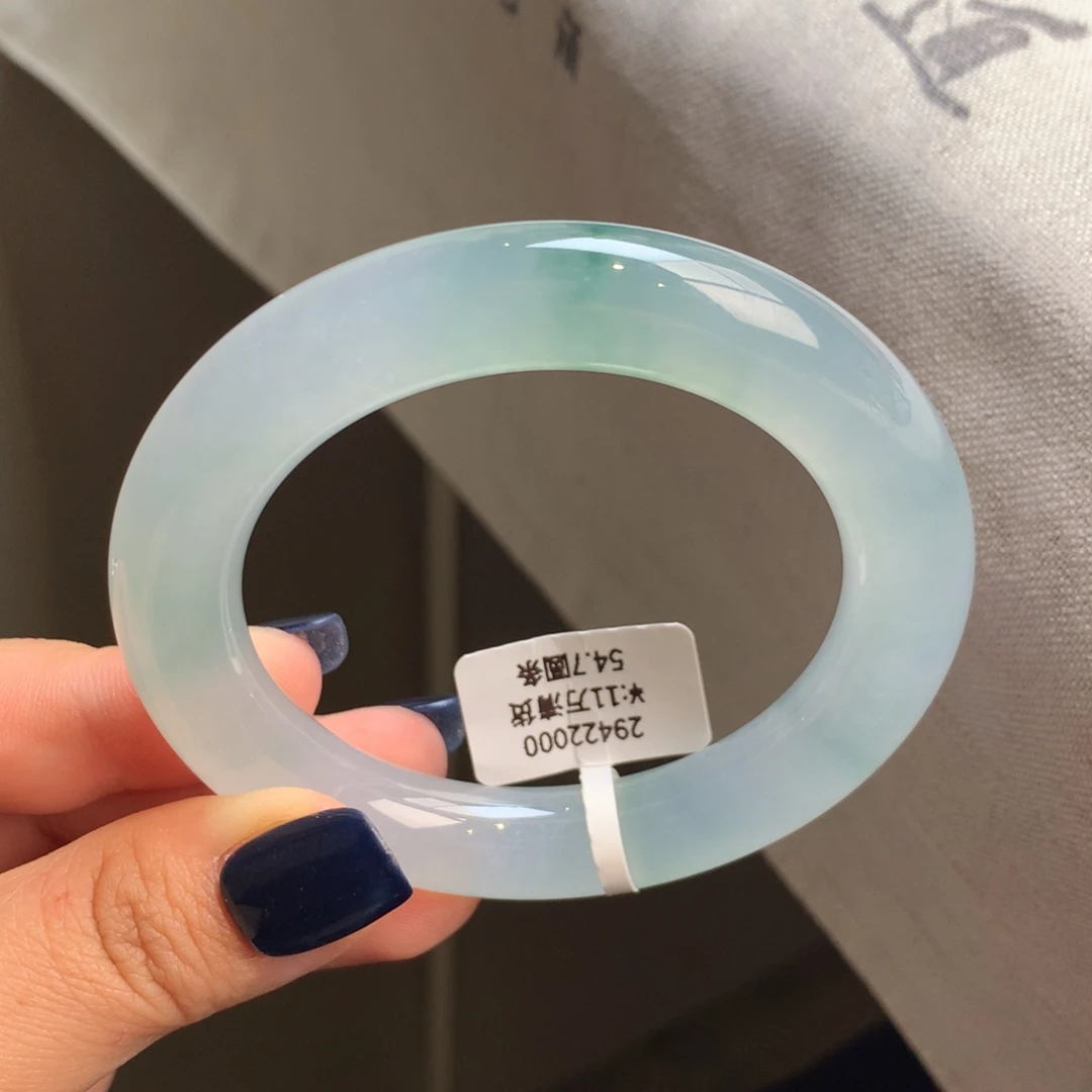 翡翠手镯未镶嵌冰胶飘花圆条（强推）