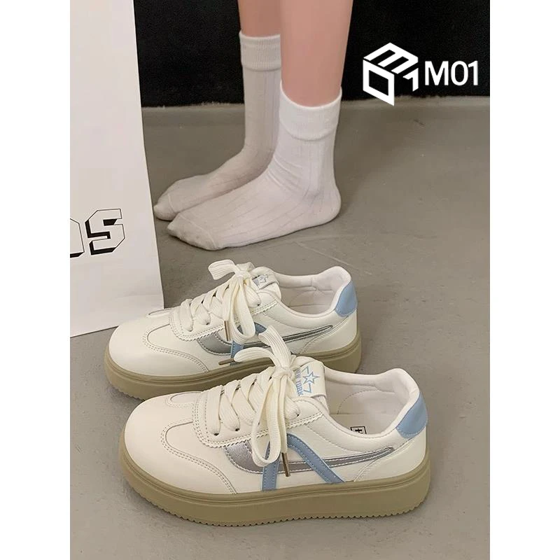 M01百搭厚底小白鞋女爆款增高板鞋超火新款秋季面包鞋运动休闲鞋