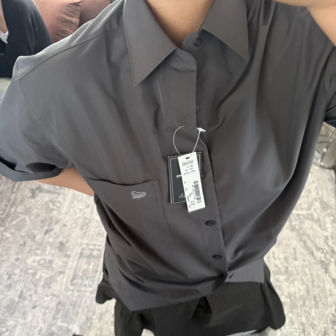 极简风扩版衬衫短袖no退换