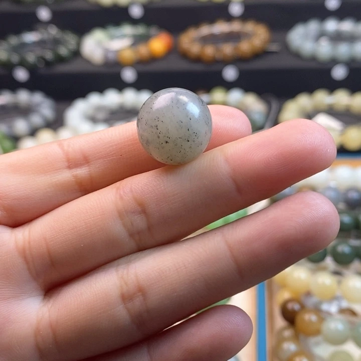 和田玉未镶嵌手串W卡16青花单珠