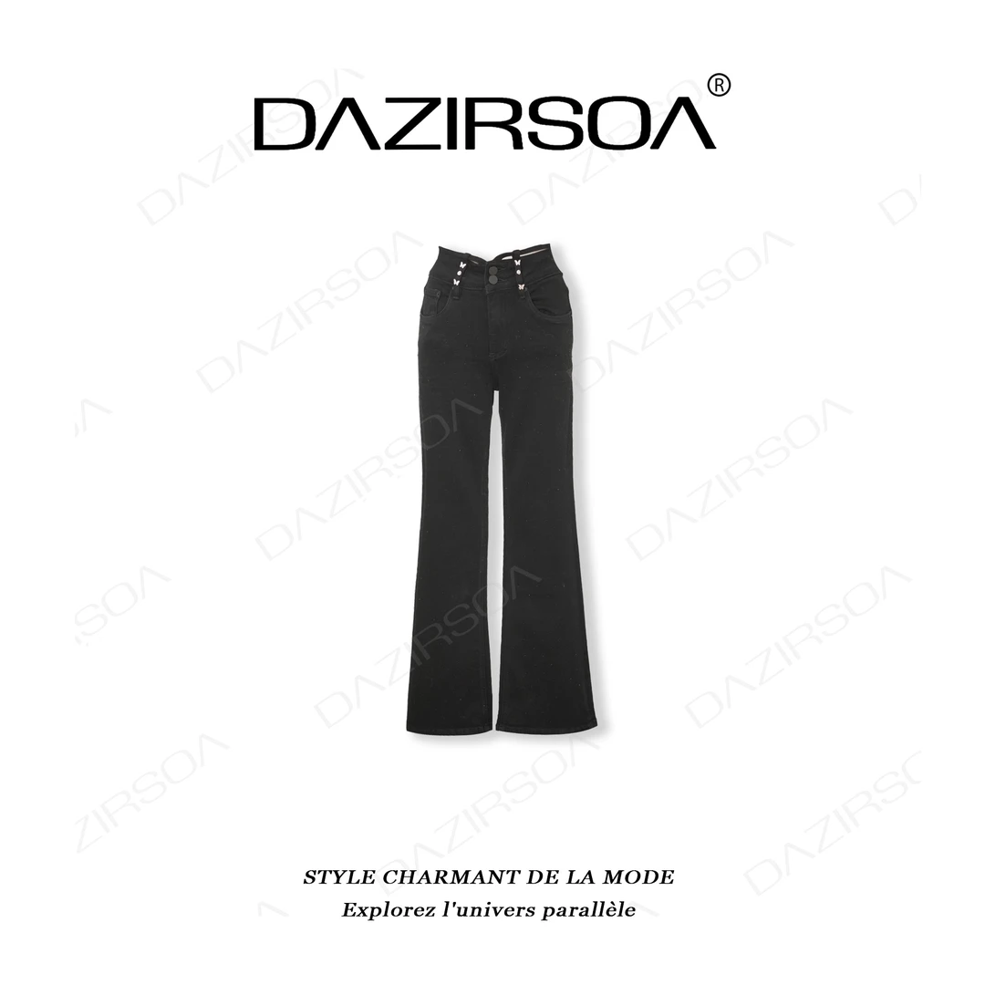 24A/W//“深邃格调” 小众设计立体烫钻高级感牛仔微喇长裤 S922