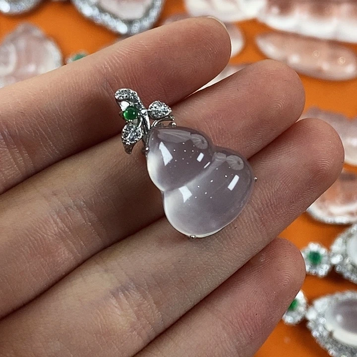 石英质玉银S925镶嵌颈饰