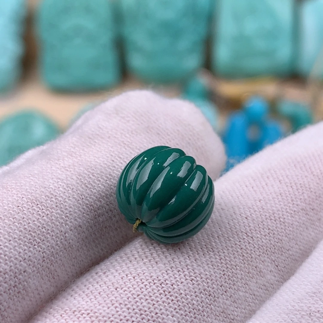 绿松石未镶嵌瓜珠卡12