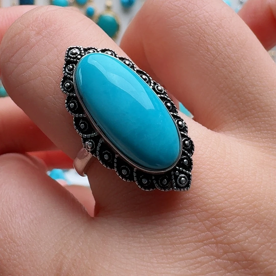 绿松石银S925镶嵌珠宝奇石