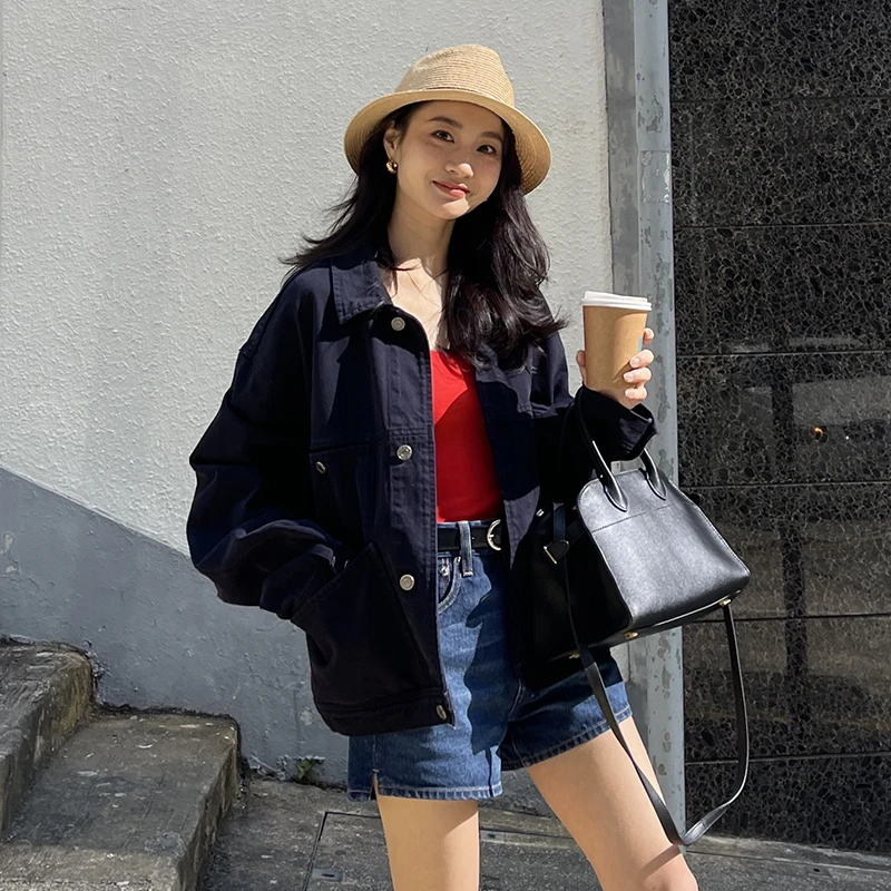 KEEP KAPU靠谱【丹宁遐想】新款复古廓形大口袋牛仔夹克外套KP24443