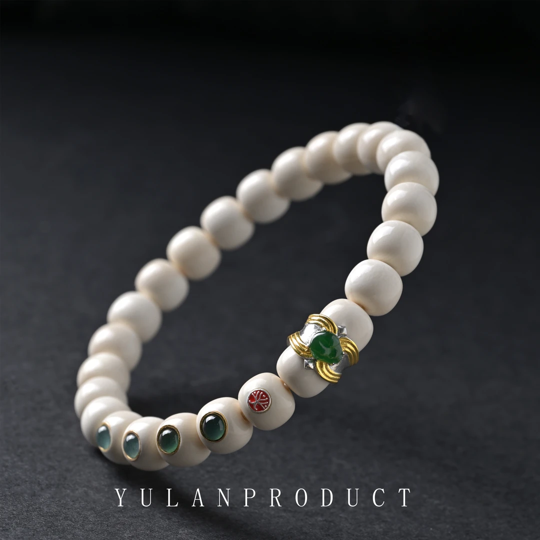 925银银制品 【渐冰·源初】猛犸牙老型手串9*8+圣甲虫卡环