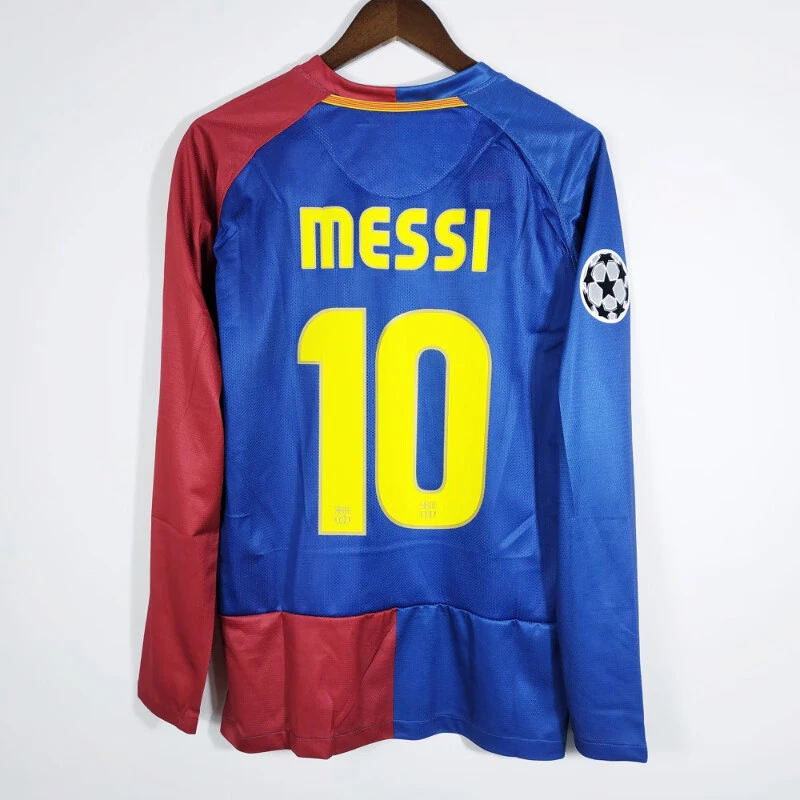 08-09赛季欧冠决赛巴萨球衣梅西亨利经典复古运动纪念版足球服