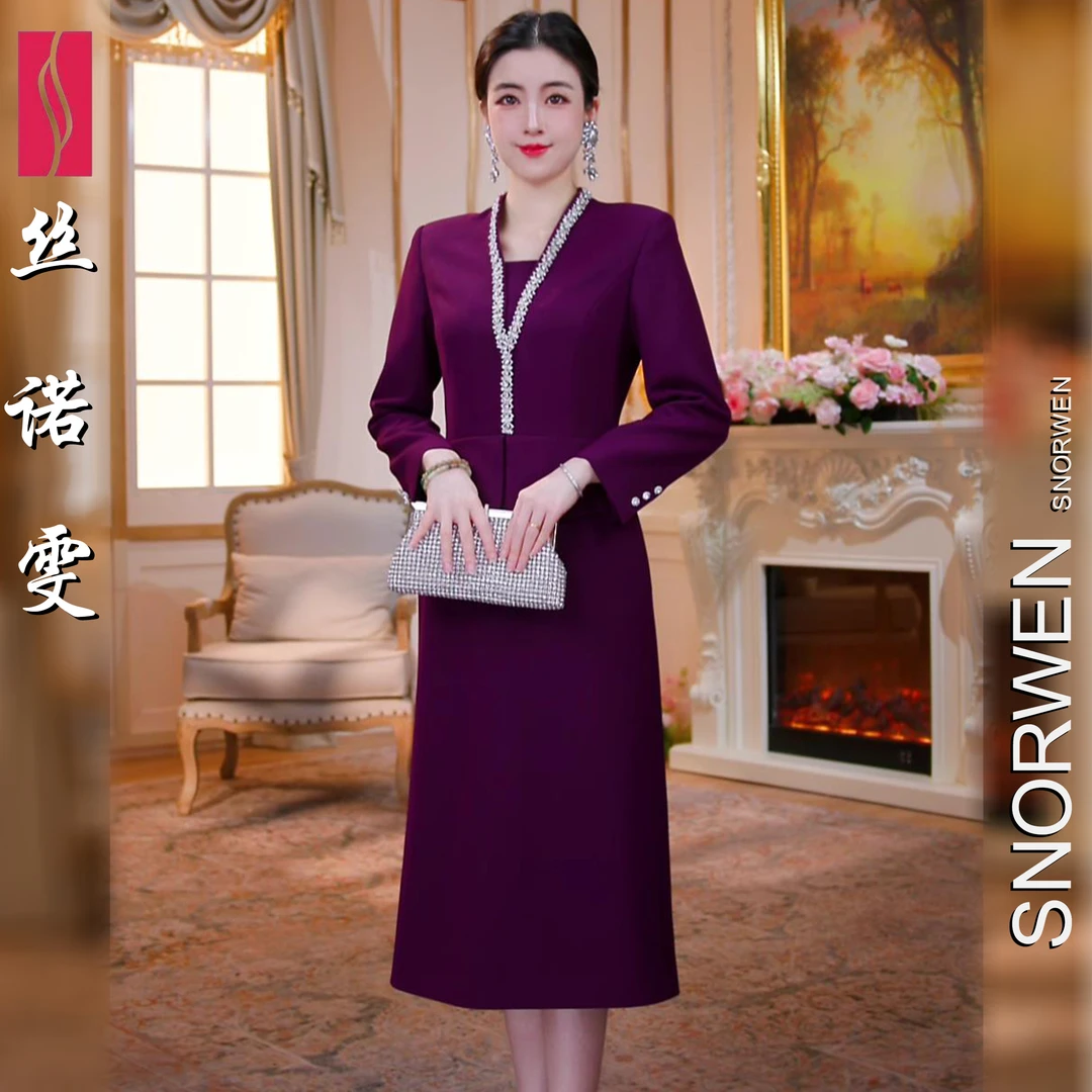 【丝诺雯 都市丽人】ZS-88586秋冬季2025年爆款女装时尚气质连衣裙