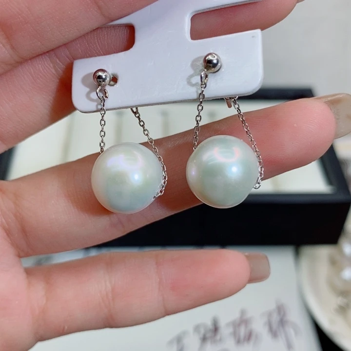 淡水珍珠耳饰银S925镶嵌
