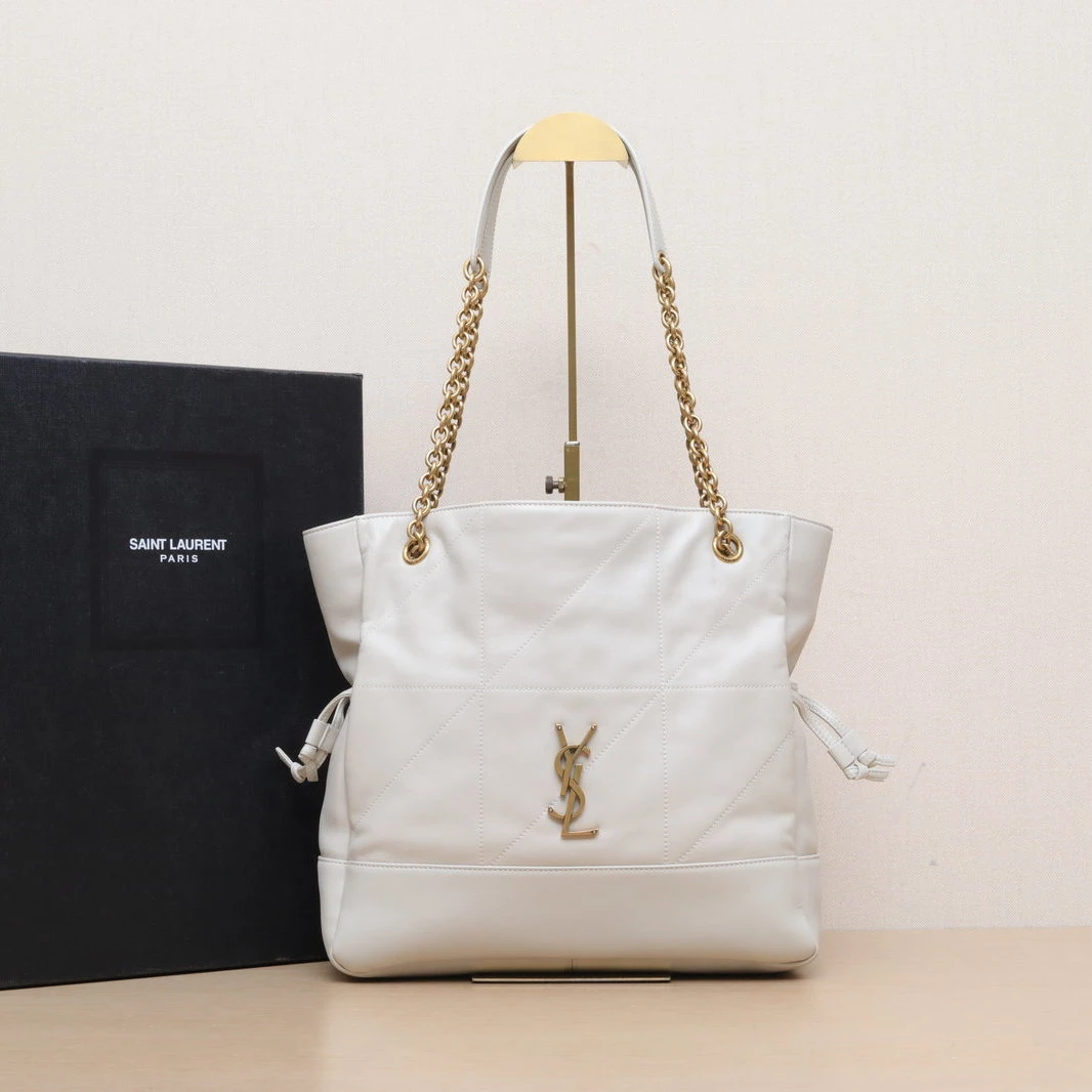 99新 YSL/圣罗兰 小花柳 白色 皮革S 金扣 复古 小号