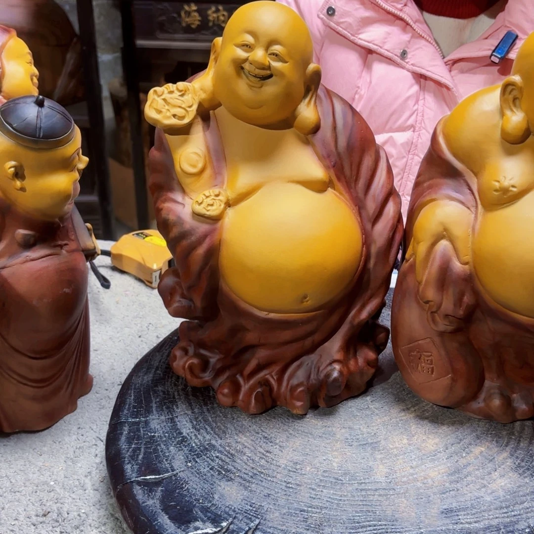 用***2香樟木如意弥勒佛香樟木