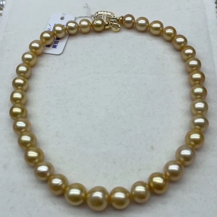 项链未镶嵌海水珍珠南洋金珠10-13