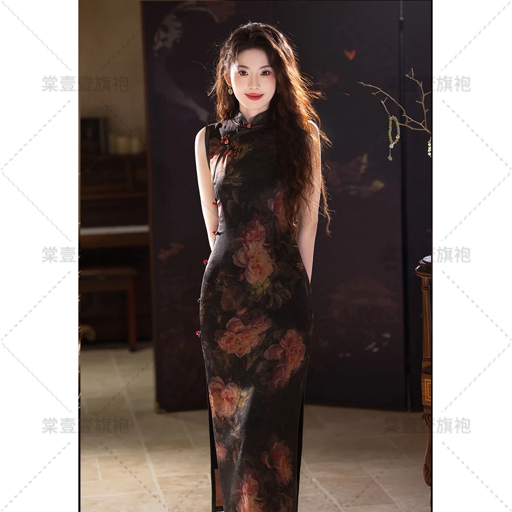 棠壹壹绿色港风旗袍无袖新中式中国风改良日常可穿年轻款气质高端