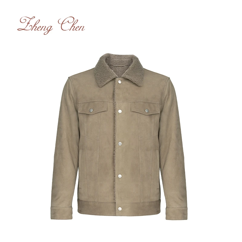 西班牙灯芯绒小羊皮羊毛混纺内里加厚夹克 GY96186