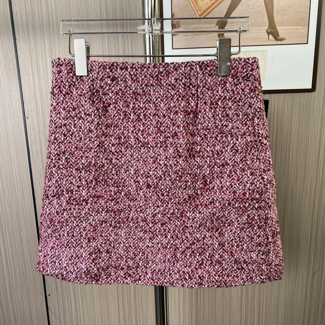 1561撤柜DS香风格子小个子半身裙裙子秋冬2025短裙显瘦新款高腰