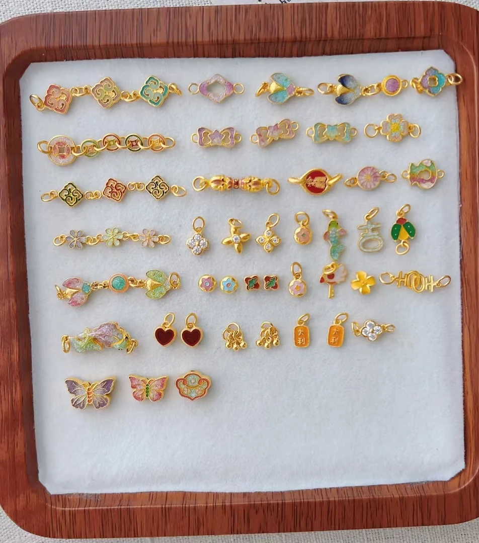 925银银制品 精工银镀金DIY银饰配件集合2