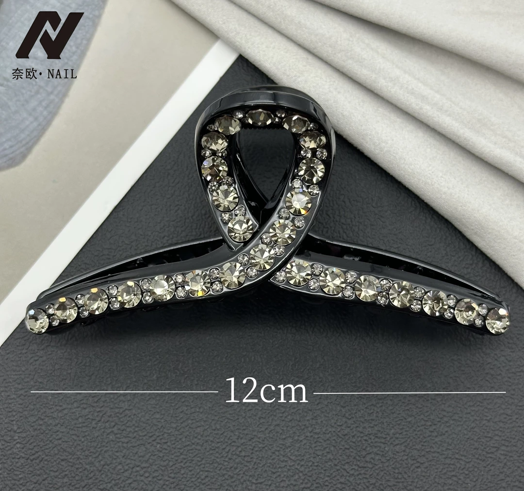 【NAIL·奈欧】设计师系列6237满钻鲨鱼夹十二厘米大抓夹