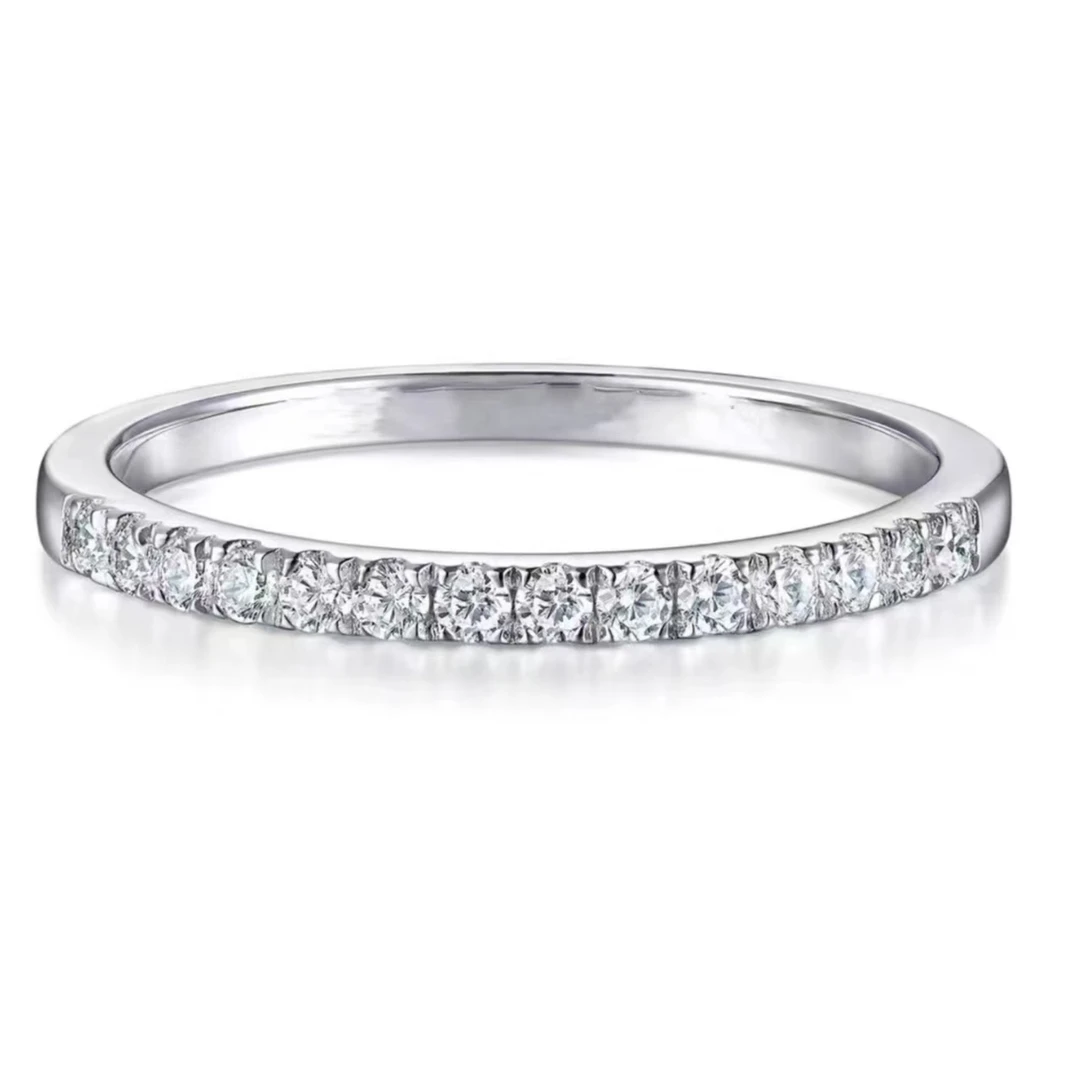 925银莫桑石戒指 直排戒