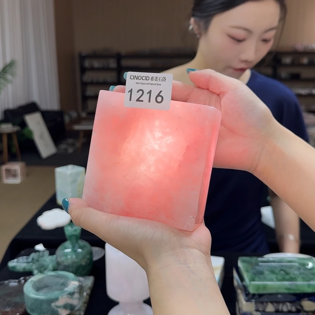 石材1216粉水晶墩墩
