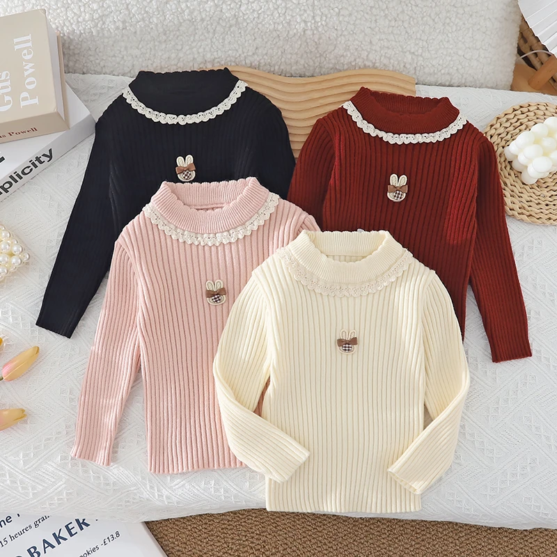 6003女童毛衣新款秋冬儿童洋气针织宝贝加厚百搭修身小女孩打底衫