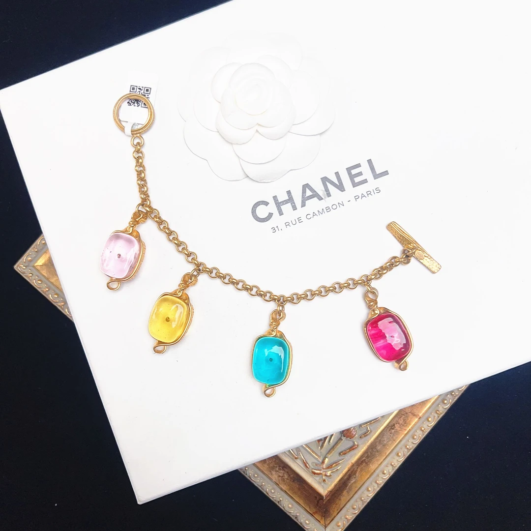 95新 Chanel/香奈儿 柚礼中古/香奈儿马卡龙琉璃手链CQ405167