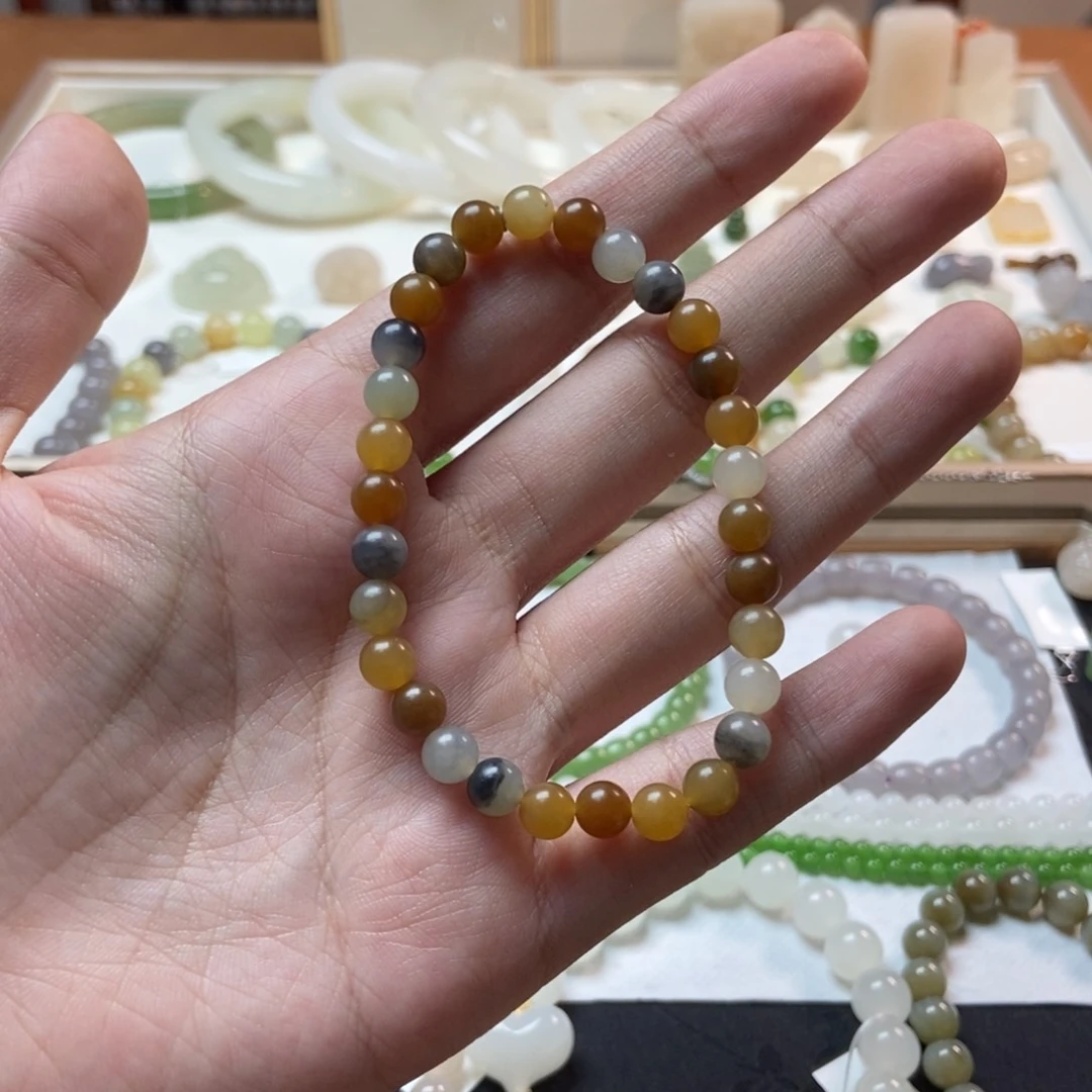 手链未镶嵌和田玉楼兰三色多宝柔光