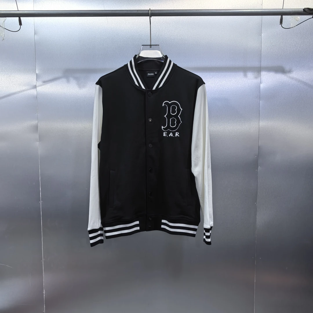 D05-112446-BEA春秋季毛巾粘刺绣印花棒球夹克外套